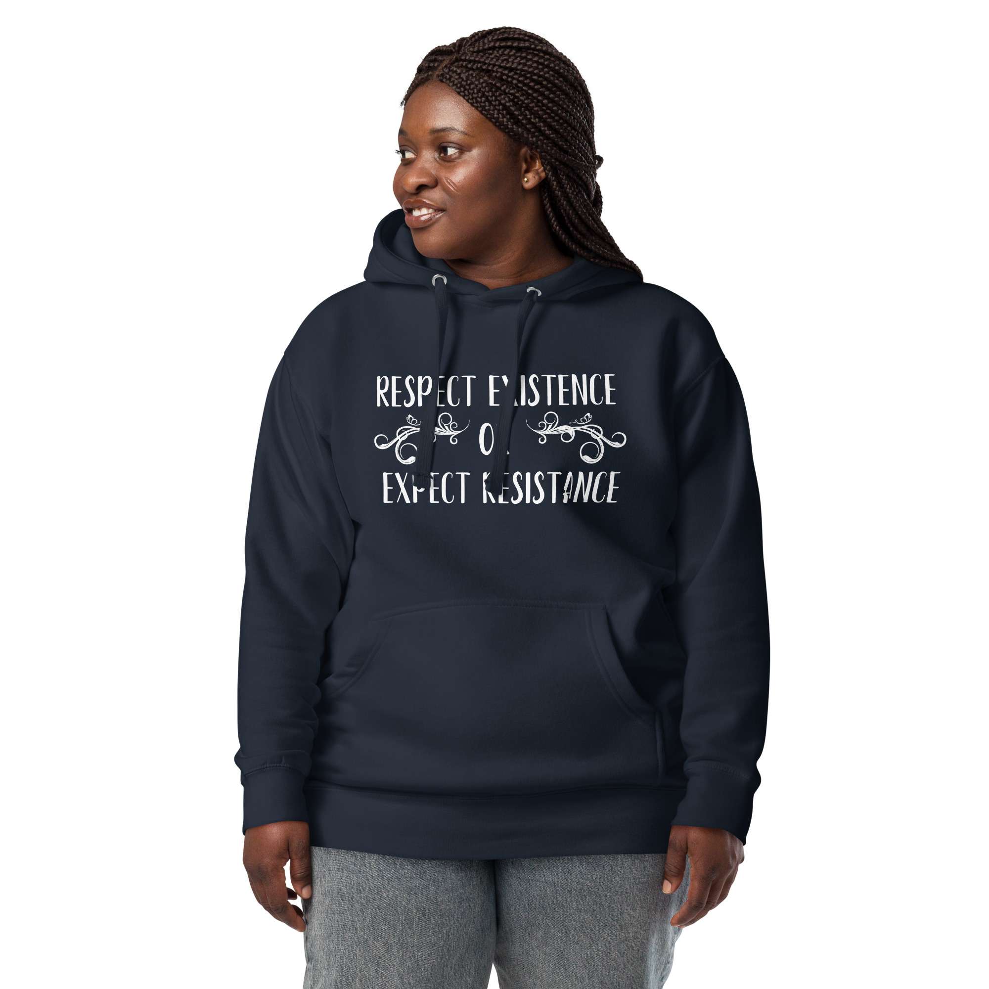 Respect Existence or Expect Resitance (Unisex-Hoddie, dark)